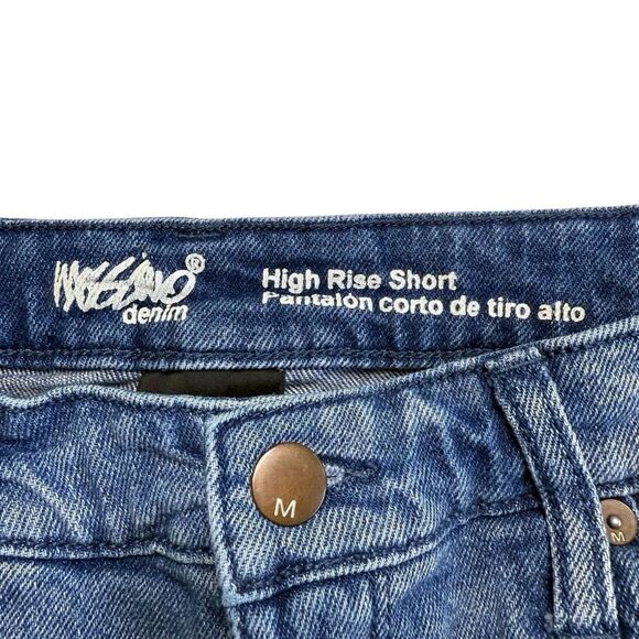 Mossimo Denim High Rise Short Super Stretch Embroidered Roses Raw Hem Sz 6/28 - Picture 8 of 11